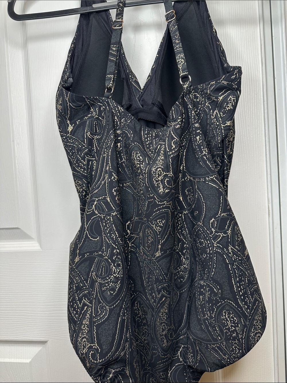 Miraclesuit Black One-Piece Swimsuit with Metallic Paisley Accents - Picture 3 of 8
